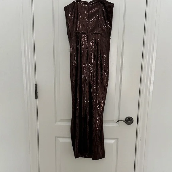 Generation Love Brown Sequin Strapless Dress - Picture 3 of 4